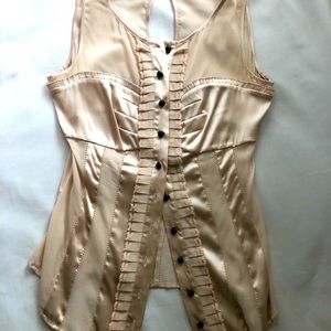 Satin & Sheer Blouse by bebe